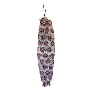 Handmade Plastic Bag Holder- Red White & Blue Fireworks 2 blue ribbon 1 red ribb